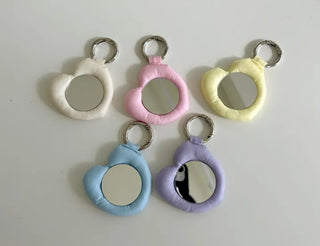 Heart cushion mirror keyring bag decorating mini mirror
