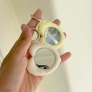 Heart cushion mirror keyring bag decorating mini mirror