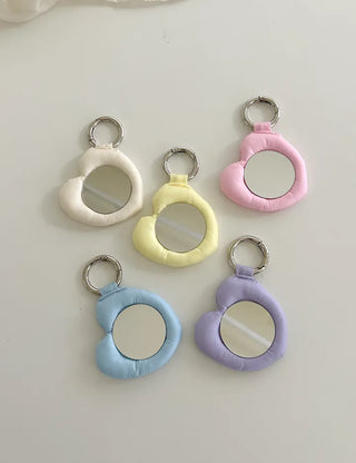 Heart cushion mirror keyring bag decorating mini mirror