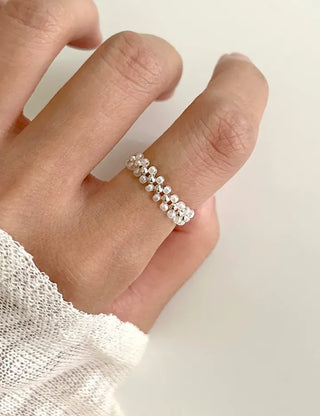Silver 925 Roller Silver Ball Bead Ring Women's Bold Ring