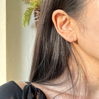 925 Silver Size 3 Basic Simple Silver Hoop Earrings