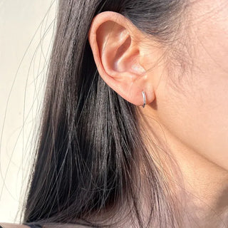 925 Silver Size 3 Basic Simple Silver Hoop Earrings