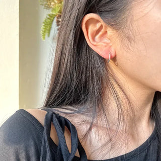 925 Silver Size 3 Basic Simple Silver Hoop Earrings