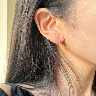 925 Silver Size 3 Basic Simple Silver Hoop Earrings