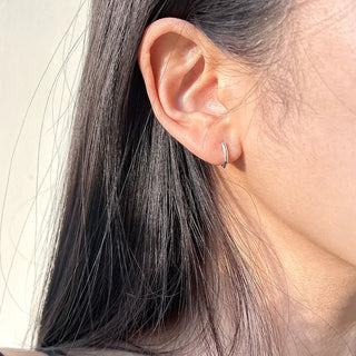 925 Silver Size 3 Basic Simple Silver Hoop Earrings