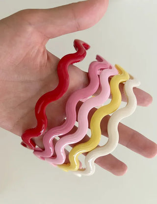 1+1 Wavy Slim Headband Acrylic Basic Hairband