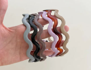 1+1 Wavy Slim Headband Acrylic Basic Hairband