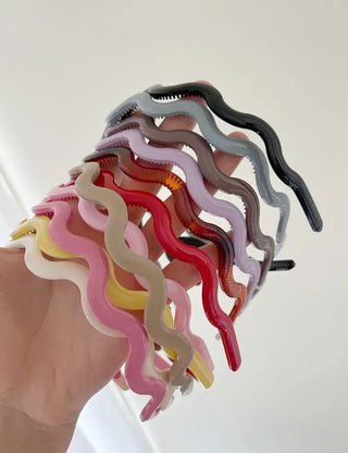 1+1 Wavy Slim Headband Acrylic Basic Hairband