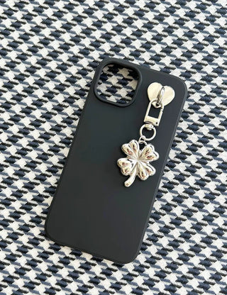 Metal four-leaf clover keyring metal phone strap car key holder