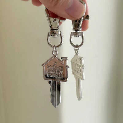 Lettering Metal Keyring Key Heart 2 Types Keyholder Bag Charm