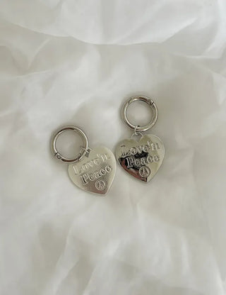 Lettering Metal Keyring Key Heart 2 Types Keyholder Bag Charm