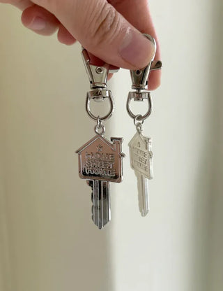 Lettering Metal Keyring Key Heart 2 Types Keyholder Bag Charm