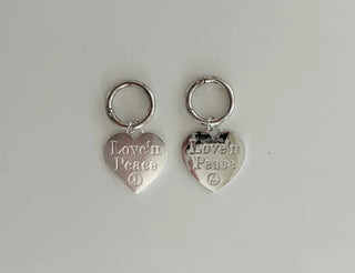 Lettering Metal Keyring Key Heart 2 Types Keyholder Bag Charm