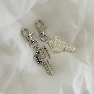 Lettering Metal Keyring Key Heart 2 Types Keyholder Bag Charm