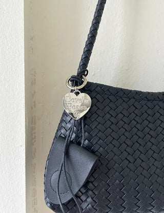 Lettering Metal Keyring Key Heart 2 Types Keyholder Bag Charm