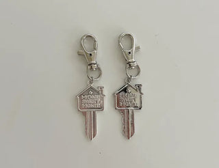 Lettering Metal Keyring Key Heart 2 Types Keyholder Bag Charm