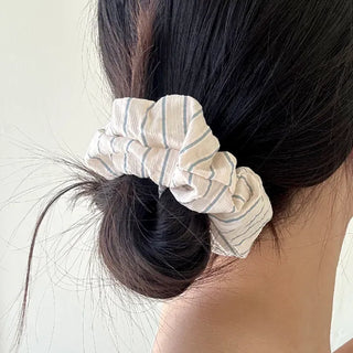 Rustling striped hair scrunchie