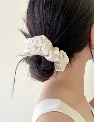 Rustling striped hair scrunchie