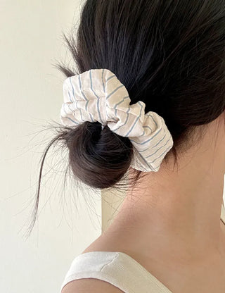 Rustling striped hair scrunchie