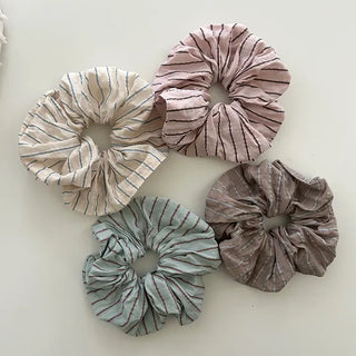 Rustling striped hair scrunchie