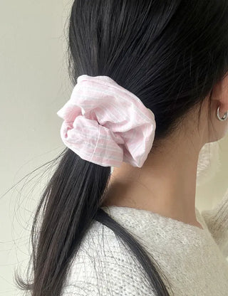 Rustling striped hair scrunchie