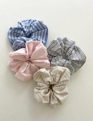 Rustling striped hair scrunchie