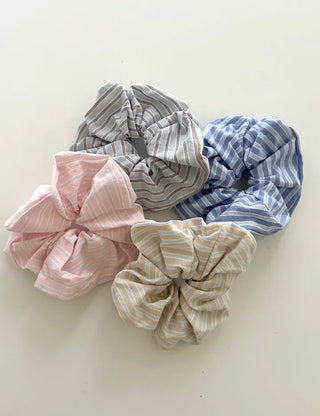 Rustling striped hair scrunchie