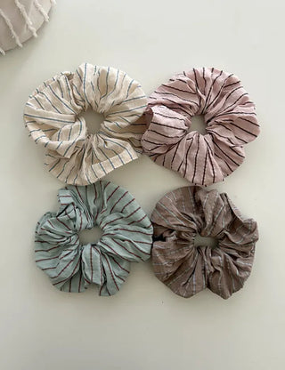 Rustling striped hair scrunchie