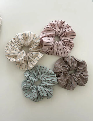 Rustling striped hair scrunchie