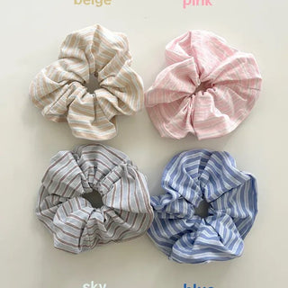 Rustling striped hair scrunchie