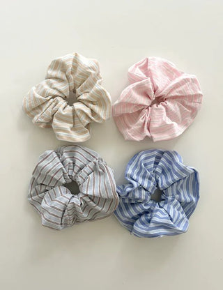 Rustling striped hair scrunchie