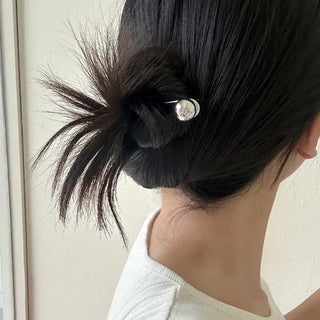 Simple Metal Hairpin with Cubic Cubic Updo Hairpin