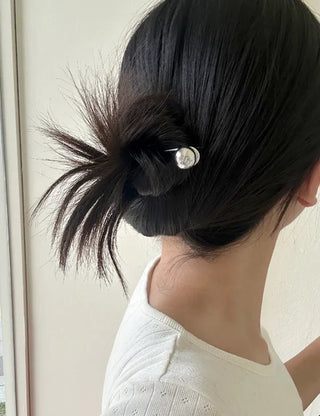 Simple Metal Hairpin with Cubic Cubic Updo Hairpin