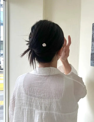Simple Metal Hairpin with Cubic Cubic Updo Hairpin