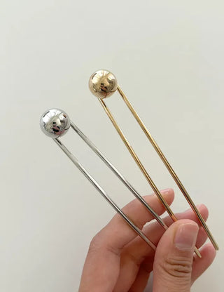Simple Metal Hairpin with Cubic Cubic Updo Hairpin