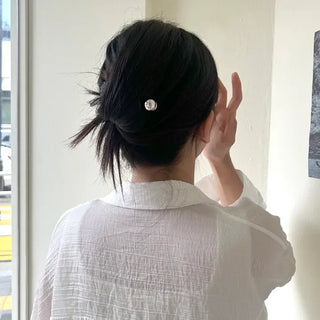 Simple Metal Hairpin with Cubic Cubic Updo Hairpin
