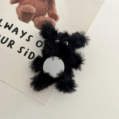 Mirror Black Chenille Doll Bag Keyring Bag Charm Keychain