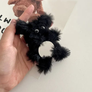 Mirror Black Chenille Doll Bag Keyring Bag Charm Keychain