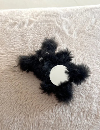 Mirror Black Chenille Doll Bag Keyring Bag Charm Keychain