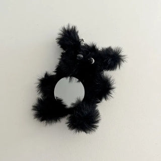 Mirror Black Chenille Doll Bag Keyring Bag Charm Keychain