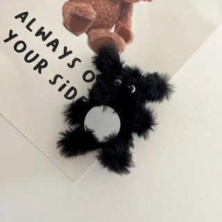 Mirror Black Chenille Doll Bag Keyring Bag Charm Keychain
