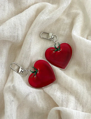 Heart Tomato Bag Keyring Fruit Acrylic Phone Strap
