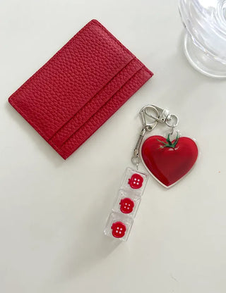 Heart Tomato Bag Keyring Fruit Acrylic Phone Strap