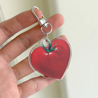 Heart Tomato Bag Keyring Fruit Acrylic Phone Strap