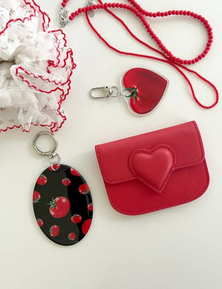 Heart Tomato Bag Keyring Fruit Acrylic Phone Strap