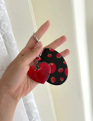 Heart Tomato Bag Keyring Fruit Acrylic Phone Strap