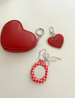 Heart Tomato Bag Keyring Fruit Acrylic Phone Strap
