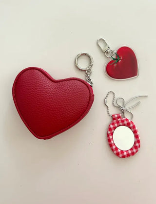 Heart Tomato Bag Keyring Fruit Acrylic Phone Strap