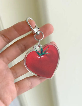 Heart Tomato Bag Keyring Fruit Acrylic Phone Strap
