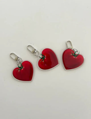 Heart Tomato Bag Keyring Fruit Acrylic Phone Strap